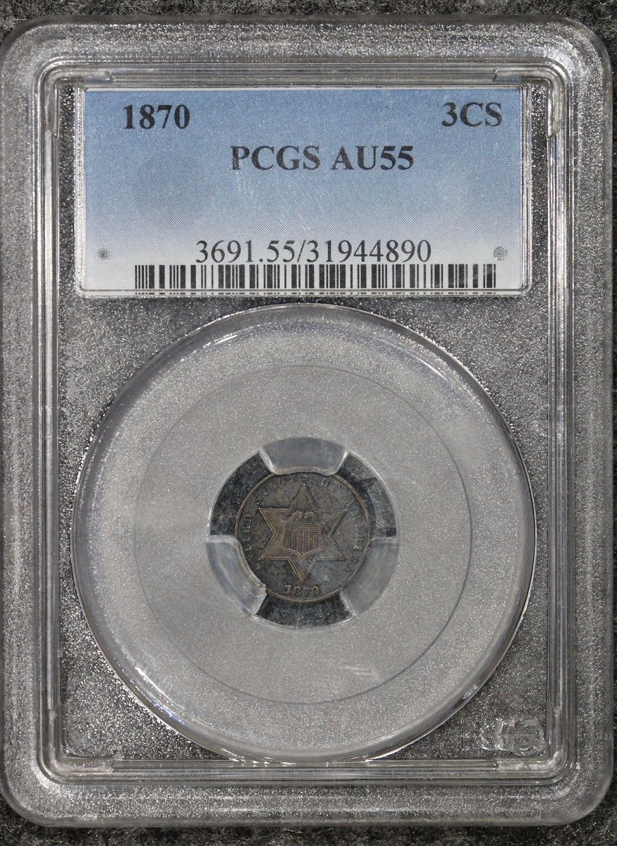 1870 (AU55) Three Cent Silver 3CS PCGS