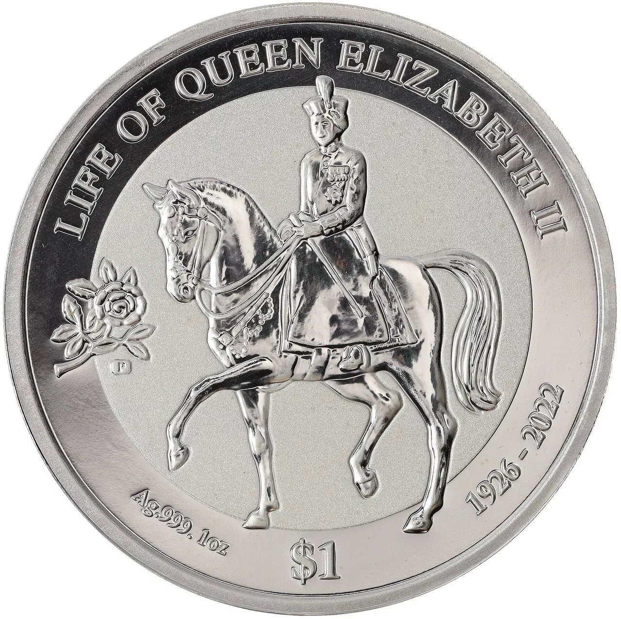 2022 British Virgin Islands $1 Life of Queen Elizabeth II 1 oz .999 Silver Coin