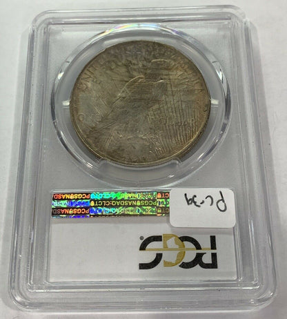 1923 (MS63) Peace Silver Dollar PCGS Graded Coin Toned 1923-P