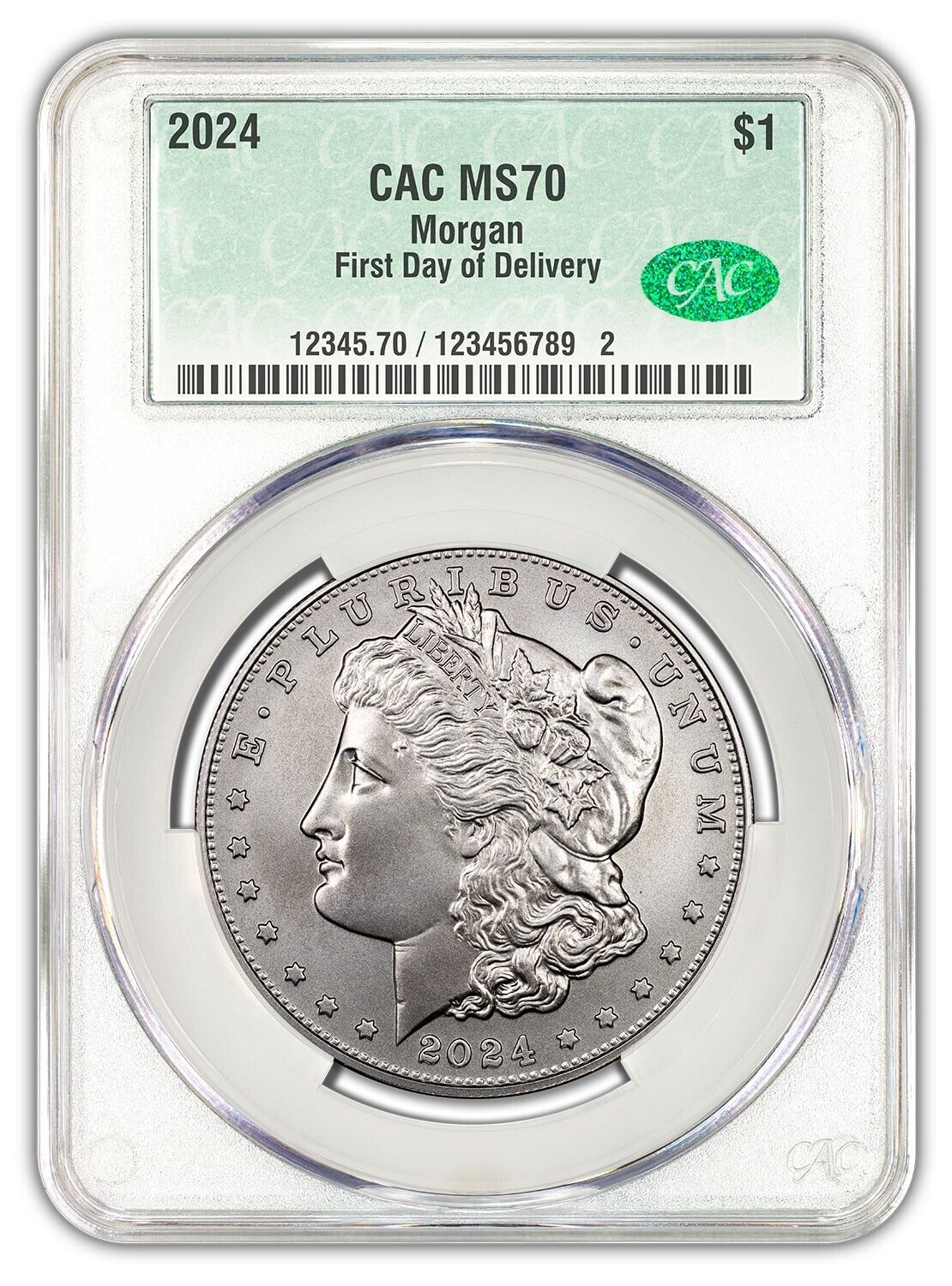 2024 (MS70) Morgan & Peace Silver Dollar CAC First Day Of Delivery CACG FDOD