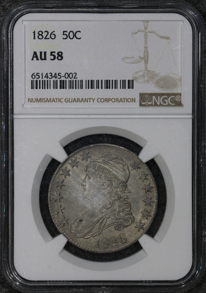 1826 (AU58) Capped Bust Half Dollar 50c NGC