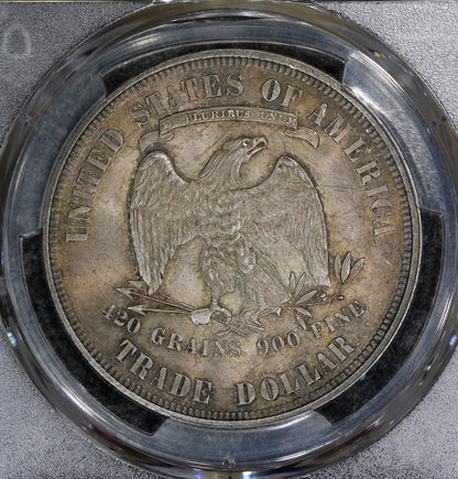 1876 (MS62 CAC) $1 Trade Silver Dollar (obv 1, rev 2) PCGS