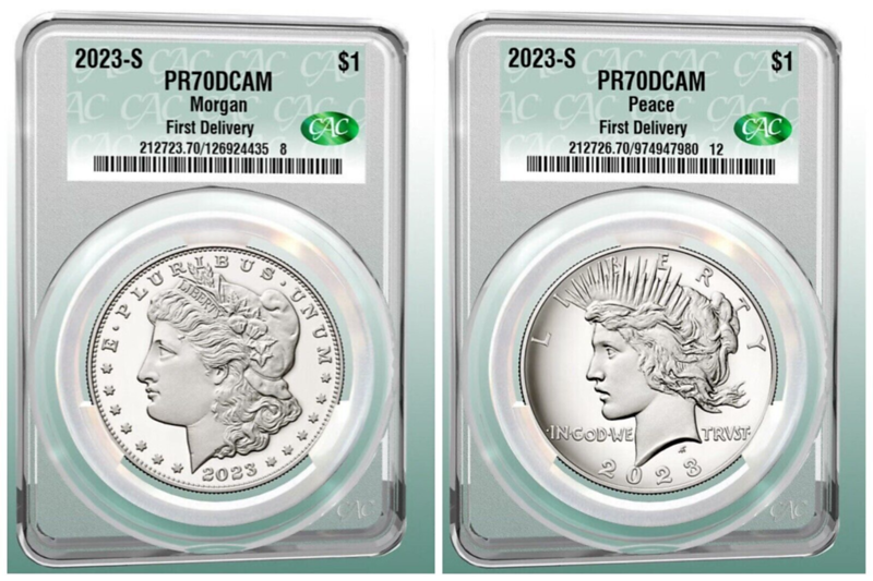 2023 (P, S) Six Coin Set $1 Morgan & Peace CAC First Delivery