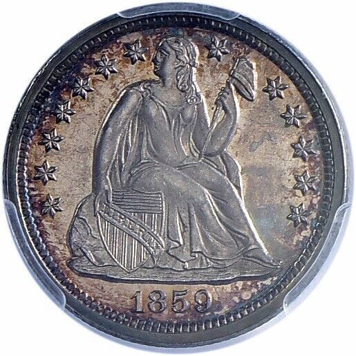 1859 (PR64) Proof Seated Liberty Dime PCGS Graded PF Coin