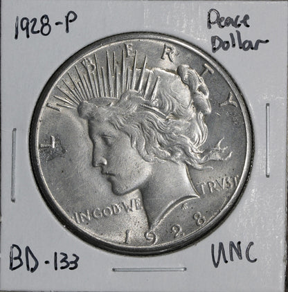 1928-P Peace Silver Dollar $1 - UNC/BU - KEY Date
