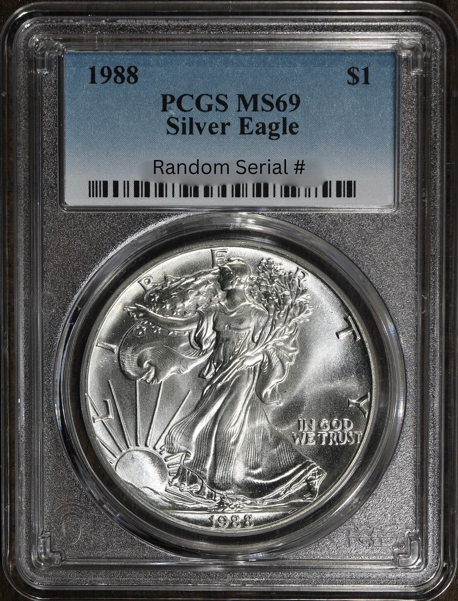 1988 (MS69) American Silver Eagle PCGS $1 ASE - Random Serial Number