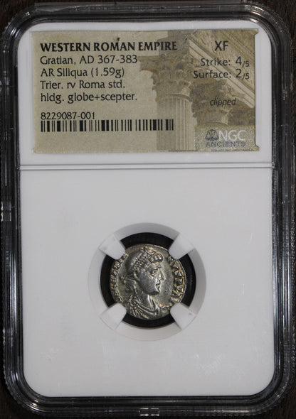 Gratian, Western Roman Empire (AD 367-383). AR siliqua NGC XF